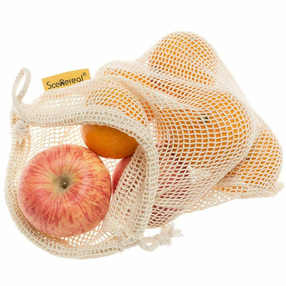 Eco-friendly na Cotton Mesh Bag Para sa Prutas at Gulay